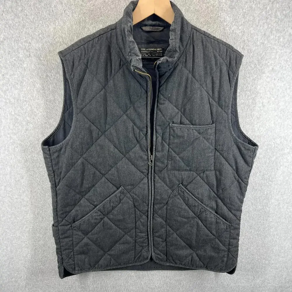 J.Crew Type Outerwear Sussex quilted vest‎ Gray Size Med NX631 Vintage EC